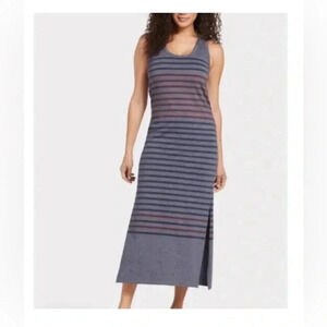 SUNDRY Maxi Dress Striped Racerback Blue Size 3 Large 12 Cotton Summer Beach